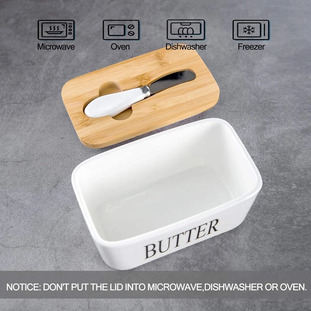 Butter Dish Ceramic With Knife