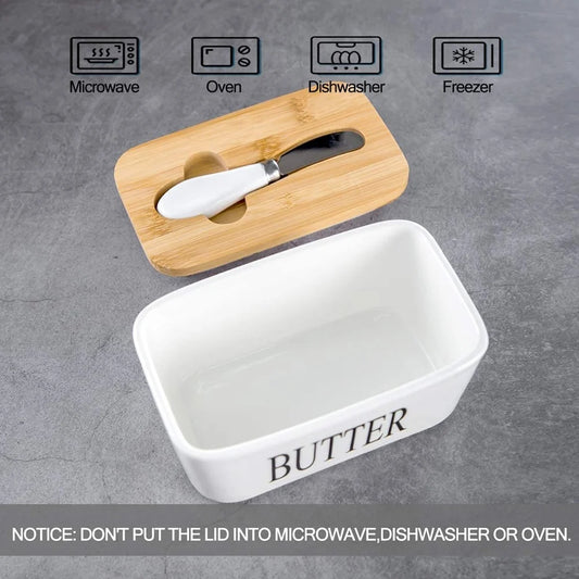 Butter Dish Ceramic With Knife
