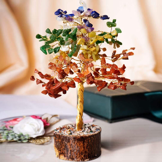 Black Seven Chakra Decorative Crystal 100beads Tree, For Vastu