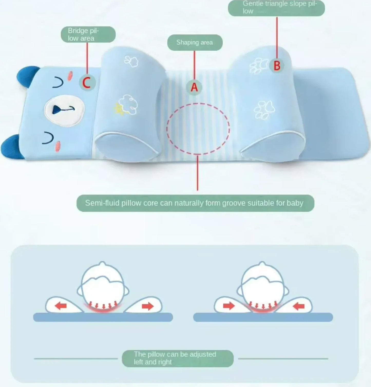 Baby Shaping Head Support Pillow - Assorted ColouR