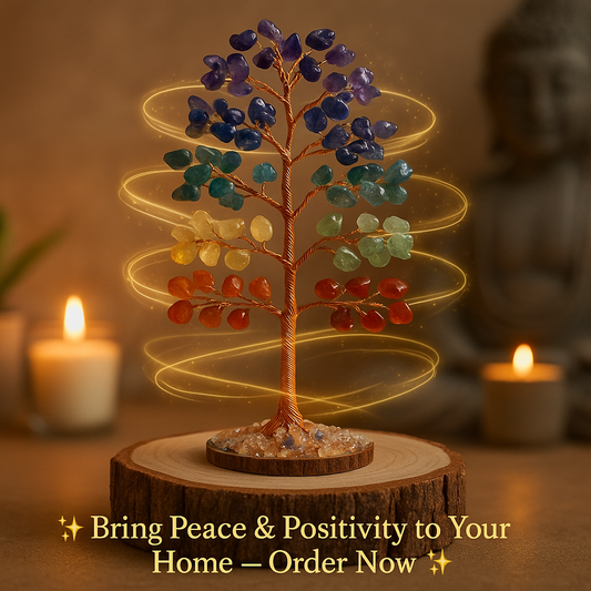 Black Seven Chakra Decorative Crystal 100beads Tree, For Vastu