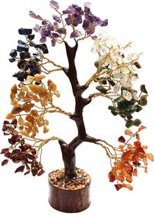 Black Seven Chakra Decorative Crystal 100beads Tree, For Vastu