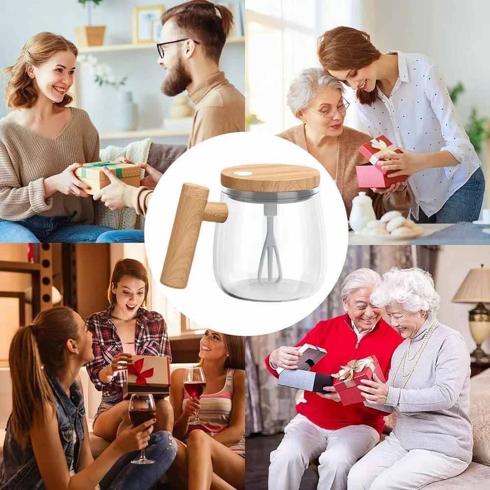 Electric High Speed Mixing Cup,400ML Self Stirring Coffee Mug,Glass Automatic Stirring Cup