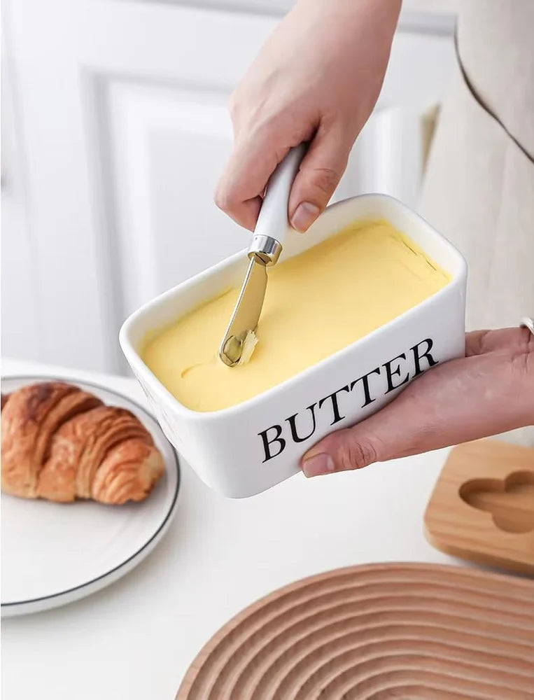 Butter Dish Ceramic With Knife