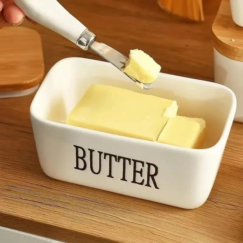 Butter Dish Ceramic With Knife