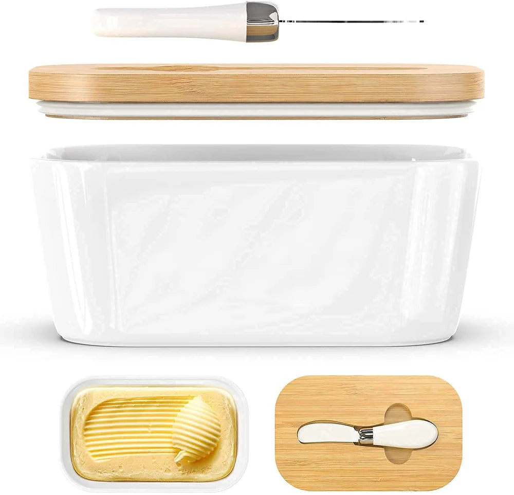 Butter Dish Ceramic With Knife