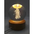 3D Decor Crystal Ball LED Night Light - Radha Krishna